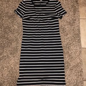 Black and white tight fitting dress